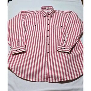 Vintage Kenny Rogers  Shirt Mens 17- 17.5 Chambray Red Stripes XLT